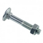 Boulon lennie tête ronde collet carré trcc - zingué blanc - ø6x65 - boite de 100 - btrcc0606502b