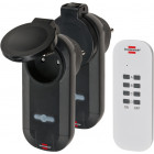 Set de prises télécommandées BRENNENSTUHL Confort-Line - 2 prises pour l'extérieur avec clapet - 1507031