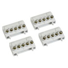 lot de 4 borniers de Phase Gris pour Coffret Electrrique Fix-O-Rail Unibis