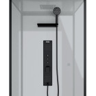 Cabine de douche hydromassante 90x90x215 cm - fonds gris et profilés noir mat - grey style Aurlane - CAB195