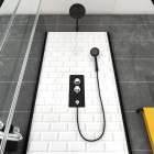 Cabine de douche carrée à motif carreaux de métro - Underground square - Dimensions au choix