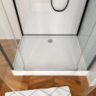 Cabine de douche carrée 110x80x230cm - extra blanc et profilé noir mat - lunar square 110 Aurlane - CAB207