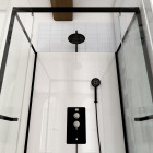 Cabine de douche carrée 110x80x230cm - extra blanc et profilé noir mat - lunar square 110 Aurlane - CAB207