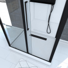 Cabine de douche rectangle 90x115x215cm extra blanc - profilés laqué noir mat - ghost rectangle Aurlane - CAB233