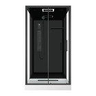Cabine de douche hydromassante 115x90x220 cm - porte coulissante - fonds & profilés noir mat Aurlane - CAB266