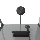 Cabine de douche 1/4 de cercle 90x90x215 cm - receveur bas - fonds gris profilés noir mat - foggy low Aurlane - CAB282