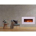 Sined MONTE Cheminée électrique murale en acier et verre 1500W Flame effect LED, White