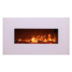 Sined MONTE Cheminée électrique murale en acier et verre 1500W Flame effect LED, White