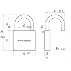 Cadenas granit inox 37st-55 mm abus clé protégée - 0069826