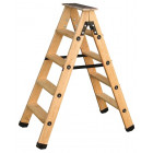 Escabeau double accès bois 2x3 marches + tablette CENTAURE - 483603