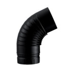Coude emaille plisse 65 degres noir mat 200