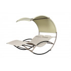 Chaise relax duo cocoon - prosolis - crème - 180x138x165cm