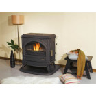 Poêle bois bûches petit carvin - godin - 8kw - noir anthracite