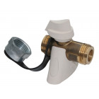Robinet arret gaz nat. Droit roai mm 15x21 avec bouchon et attache
