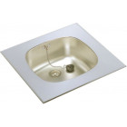 Evier à encastrer réversible 1 cuve 47.5x47.5cm