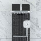 Colonnne de douche hydromassante - 125x25x7cm - verre noir 6mm - accessoires chrome - epsilon 2 Aurlane - COL053