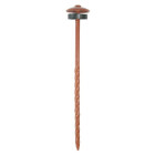 Pointe tête cloche torsadée 3.5x75mm BWK galva laque rouge brique - boite de 100 - 1000002642
