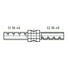 Barre de prolongement abus pour cylindre double 30-40/40-40 - 50mxs11