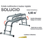 Echelle télescopique + plate-forme multifonctions haut 4.4m - solucio