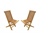Lot de 2 chaises pliantes jumak teck huilé