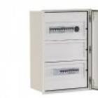 Chassis 116 modules 4 rangées avec plastrons et rails DIN pour coffret 800X600