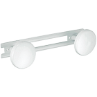 Patère 2 têtes godonnier - ø65 mm - époxy blanc