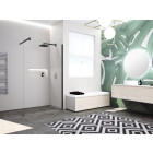 Paroi fixe pour douche à l'italienne domao - réglable de 77 à 78,5 cm - profilnoir