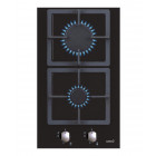 Cata domino gaz lci302bk verre noir 2 feux