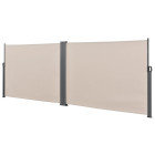 Double brise-soleil pare-soleil garde-vue métal et polyester 160 x (2 x 300) cm beige