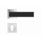 Ensemble béquille Torino sur rosace R53QY KARCHER DESIGN Chromé - Clé i - R53QY-PZ-050+INLAYC1
