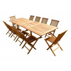 Ensemble de jardin en teck huilé kaloa 10 chaises jumak