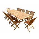 Ensemble de jardin en teck huilé kaloa 12 chaises jumak