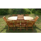 Ensemble de jardin en teck huilé munggi 10 chaises jumak