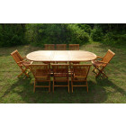 Ensemble de jardin en teck huilé munggi 6 chaises 2 fauteuils jumak