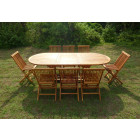 Ensemble de jardin en teck huilé munggi 8 chaises jumak