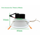 Spot encastrable led cob rond orientable 3w 80 - couleur eclairage : blanc froid 6000k - 8000k