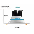 Spot encastrable led cob carré orientable 12w 80 - couleur eclairage au choix