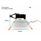 Spot encastrable led cob rond orientable 12w 80 - couleur eclairage au choix