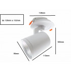 Downlight spot encastrable led cob orientable multi-angle 30w ø95mm - couleur eclairage au choix
