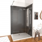 Paroi de douche à l'italienne freedom 140x200cm depoli verre 8mm avec bras de maintient en inox extensible Aurlane - FAC100