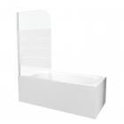 Pare baignoire pivotant 130x75cm verre serigraphie et profile aluminium blanc - vela white Aurlane - FAC133