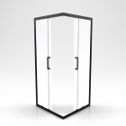 Paroi porte de douche carrée - crush square 90- 90x90x200cm - profile noir mat - verre transparent 6mm