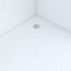 Receveur haut à poser 80x80cm - acrylique renforcé blanc effet pierre - anti-dérapant - high moon square 80
