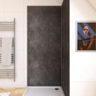 Panneau mural de douche finition pierre en composite pierre et résine - 90 x 210 cm - stone'it silver grey 90 Aurlane - FAC333
