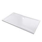 Receveur de douche a poser extra-plat en acrylique blanc rectangle - 140x80cm - bac de douche whiteness ii 140x80