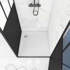 Pack trio paroi porte de douche porte pivotante 80x200 + paroi de retour 80cm type atelier+ receveur Aurlane - FAC413