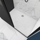 Pack Paroi porte de douche coulissante + retour 80 cm type atelier + receveur blanc 120×200 cm