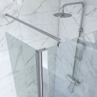 Pack paroi de douche à l'italienne - 90x200cm verre transparent 6mm - freedom 2 thin transparent 90 + barre de fixation recoupable - freedom 2 cuttable + volet pivotant Aurlane - FAC434
