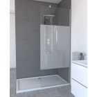 Pack paroi de douche depolie 80cm profile chrome - dim: 80x200cm - freedom 2 depoli 80 + barre de fixation freedom 2 telescopic Aurlane - FAC443