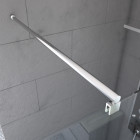 Pack paroi de douche miroir 80cm profile chrome - dim: 80x200cm - freedom 2 mirror 80 + barre de fixation freedom 2 telescopic Aurlane - FAC449